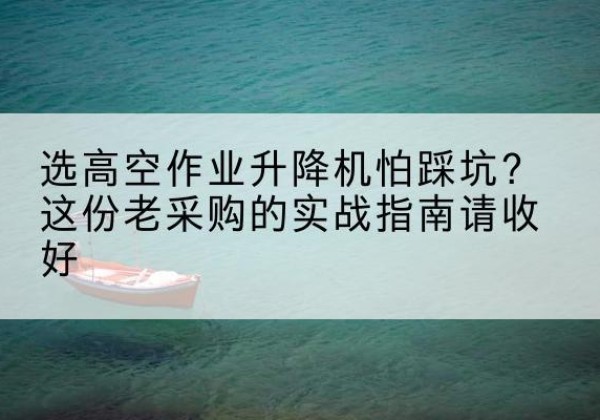 邵东高空作业升降机厂家推荐-选高空作业升降机怕踩坑？这份老采购的实战指南请收好